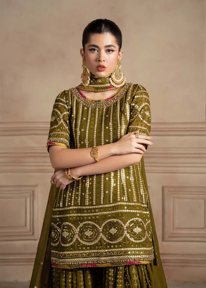 Laj by Lajwanti Luxury Chiffon Embroidered 3Pc Unstitched Suit Gulnaz