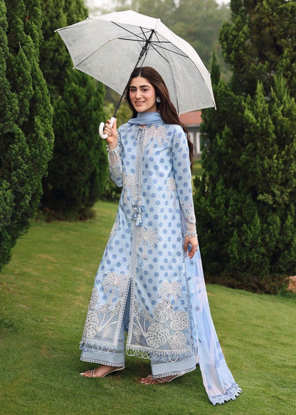 Sardinia Luxury Swiss Lawn Unstitched Embroidered 3Pc Suit - Palm Breeze