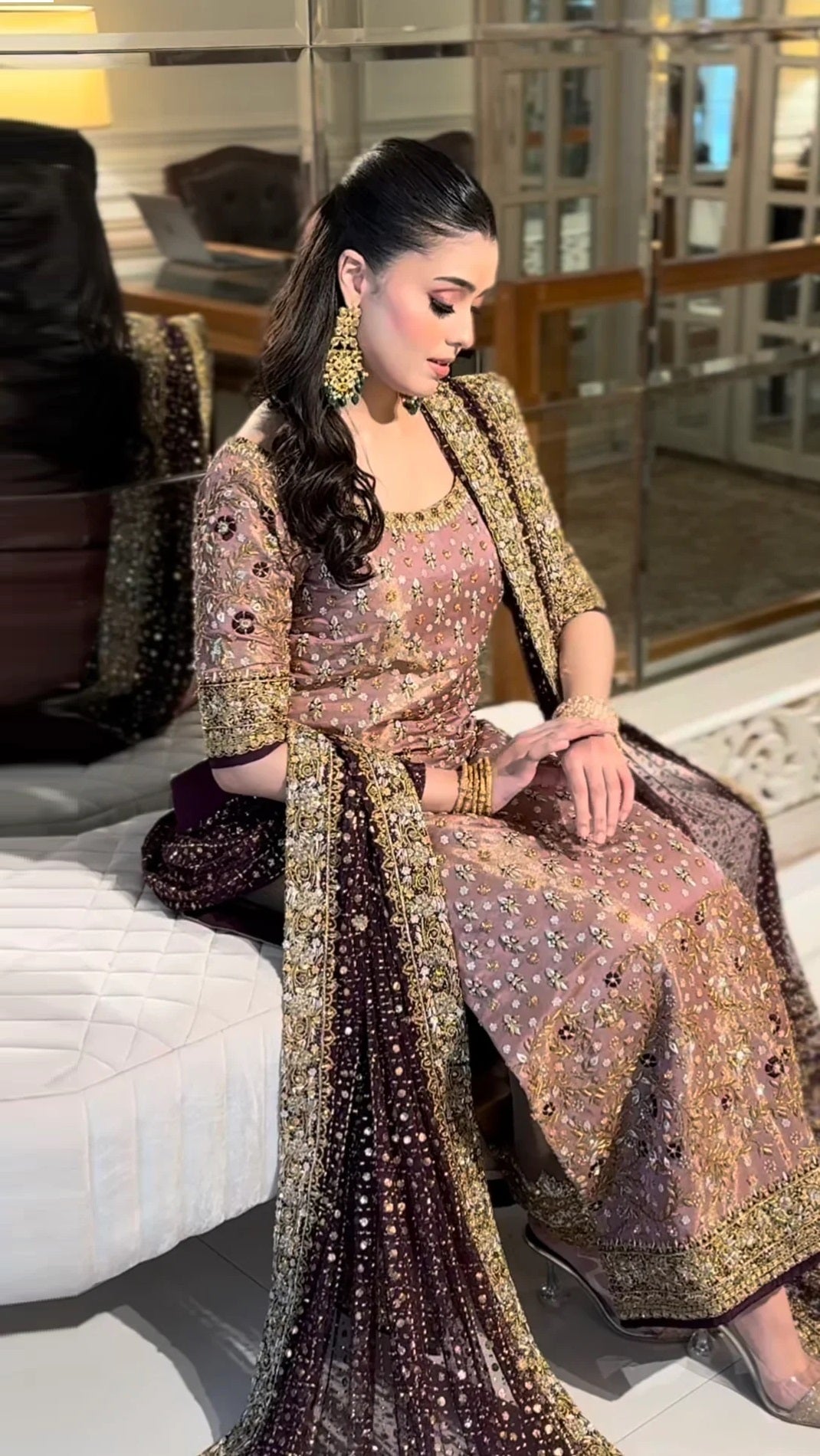 Haris Shakeel Luxury Myssory Embroidered 3Pc Unstitched - Freeha