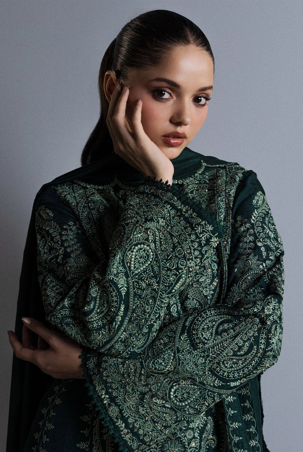 Zara Shahjahan Luxury Lawn Embroidered 3Pc Unstitched/Stitched Suit - Zehra