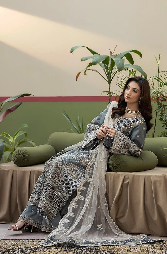 Imrozia Luxury Embroidered Organza 3Pc Unstitched Suit Sukoon
