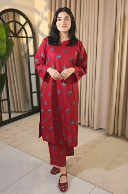 Raqs e Lal - Stitched 2PC Dhanak Embroidered
