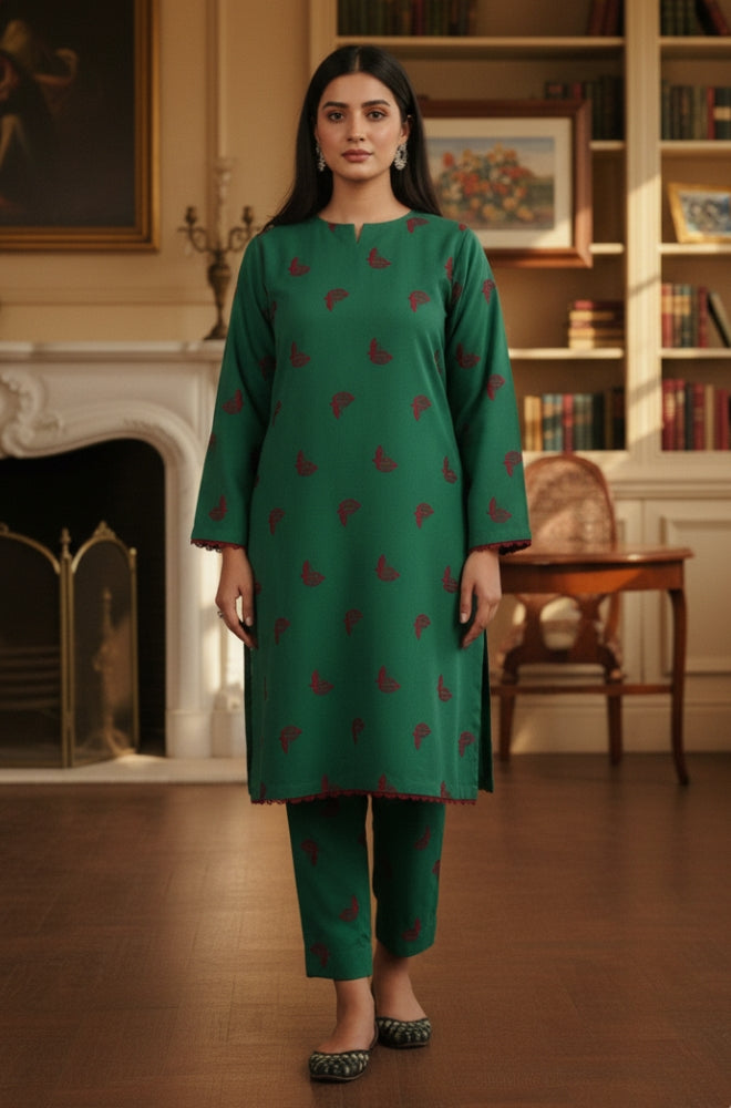 Heer - Stitched 2PC Dhanak Embroidered