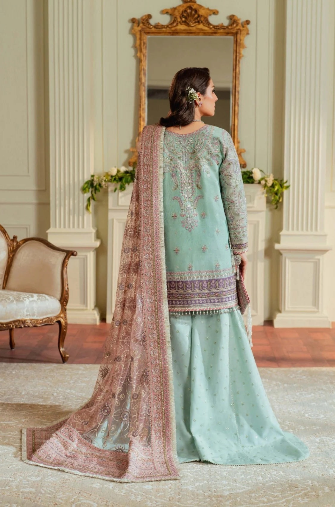 Baroque - BQU - Luxury Pure Chiffon Embroidered 3 Piece Unstitched