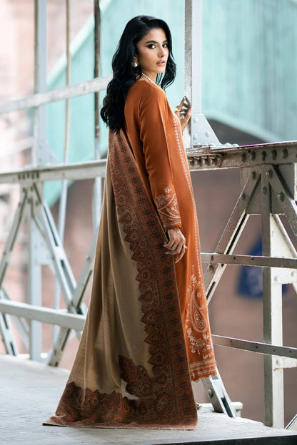 Izel - 3PC Unstitched Dhanak Embroidered Shirt with Digital Printed Twill Pashmina Dupatta and Trouser