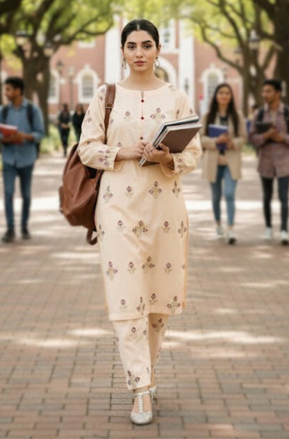 Mahveen - Stitched 2PC Dhanak Embroidered