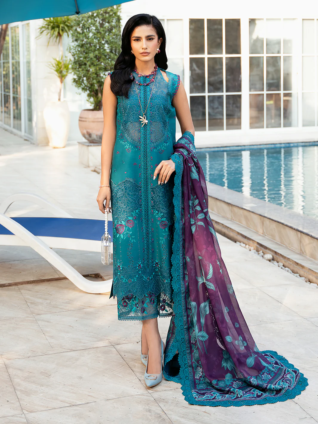 Bin Ilyas Luxury Lawn Embroidered Unstitched Collection KAYRA