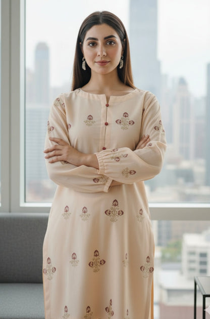 Mahveen - Stitched 2PC Dhanak Embroidered