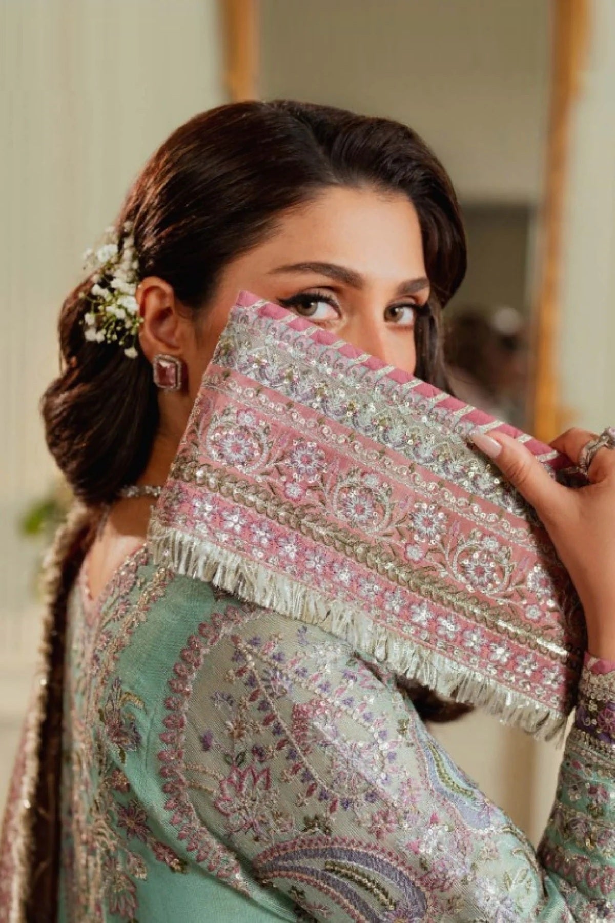 Baroque - BQU - Luxury Pure Chiffon Embroidered 3 Piece Unstitched