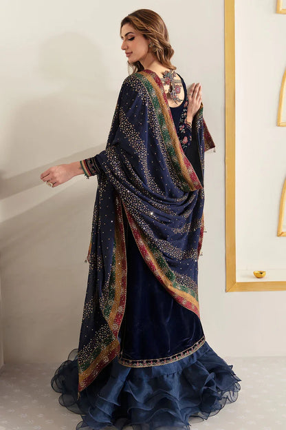 Jazmine Embroidered Velvet Formal Unstitched 3 Pieces Luxury Velvet Collection