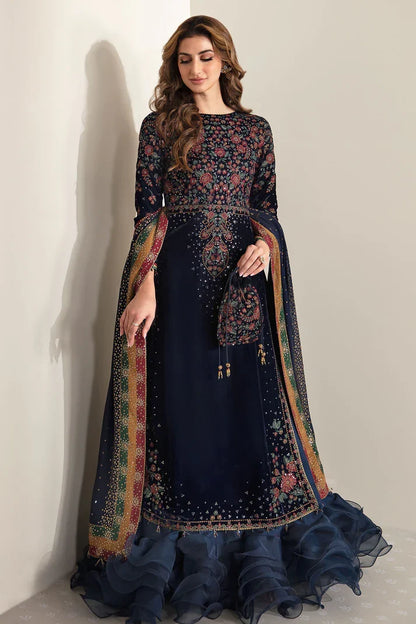 Jazmine Embroidered Velvet Formal Unstitched 3 Pieces Luxury Velvet Collection