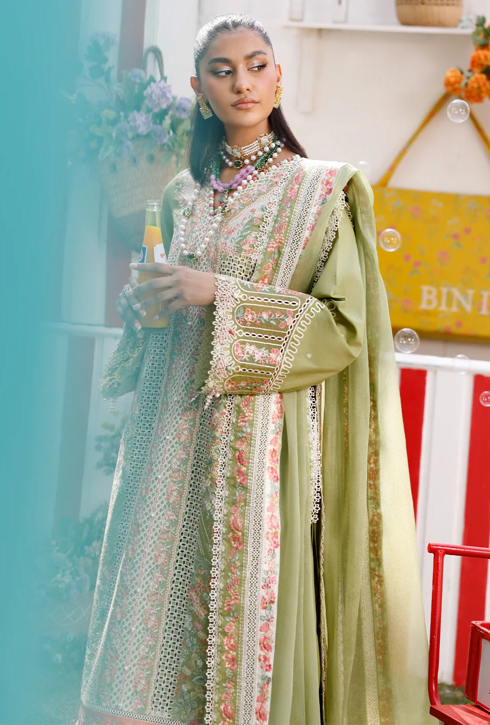 Bin ilyas - Luxury Lawn Embroidered 3 Piece