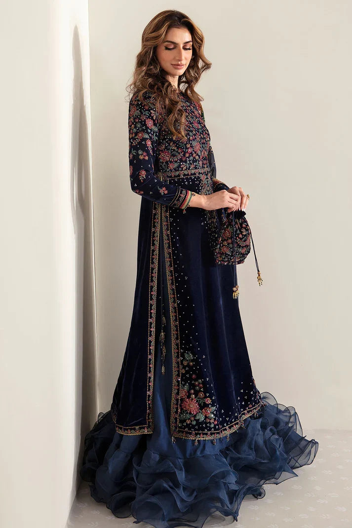 Jazmine Embroidered Velvet Formal Unstitched 3 Pieces Luxury Velvet Collection