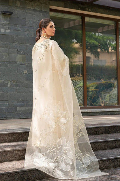 Mushq - Luxury Lawn Embroidered 3 Piece Unstitched - cream blush