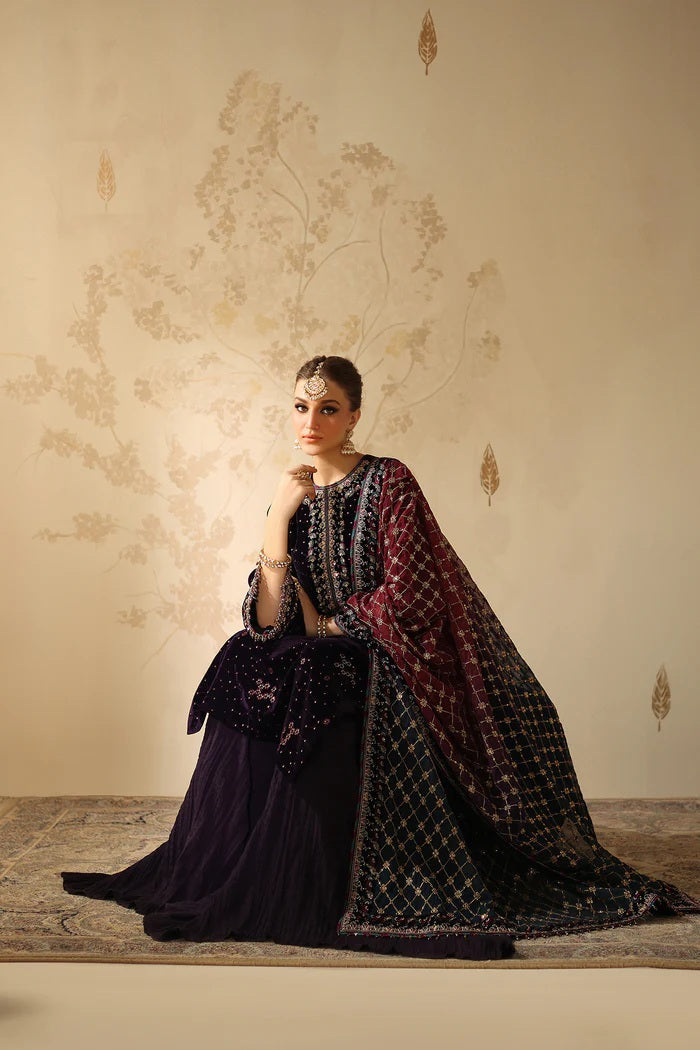 Baroque Velvet Embroidered 3 Piece Unstitched