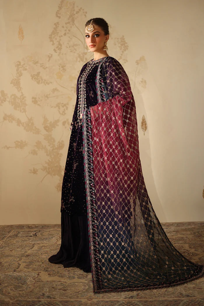 Baroque Velvet Embroidered 3 Piece Unstitched