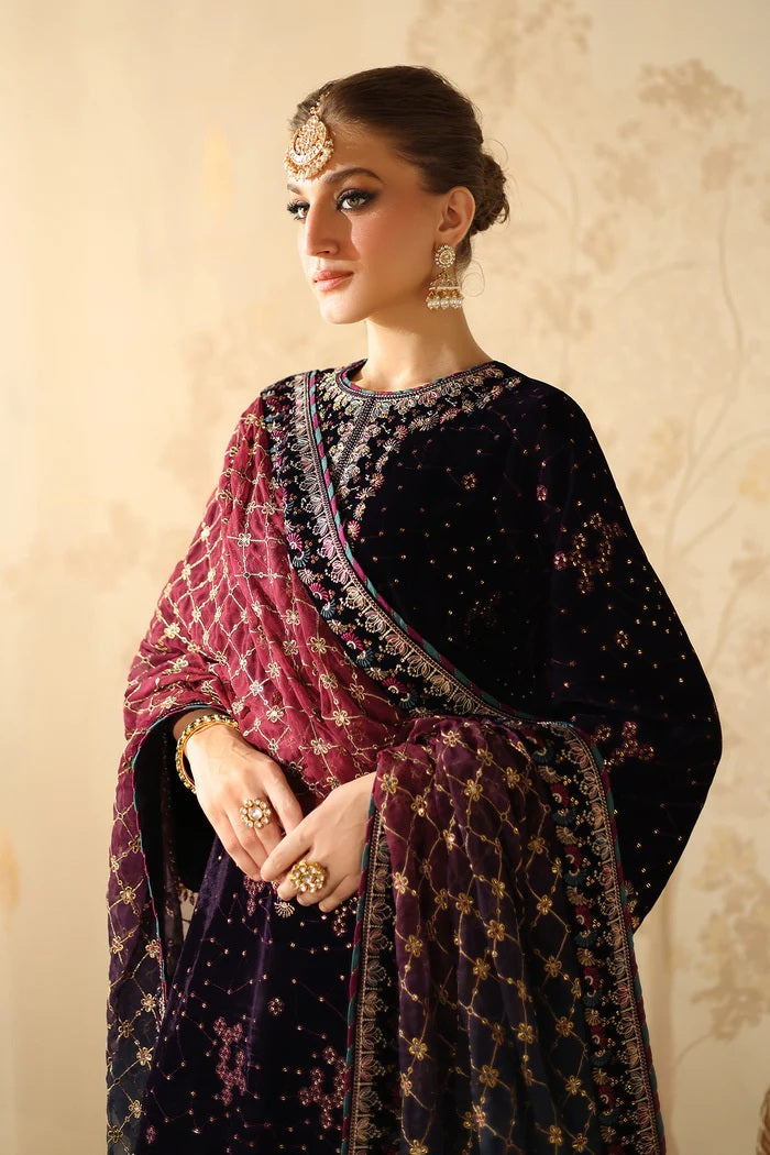 Baroque Velvet Embroidered 3 Piece Unstitched