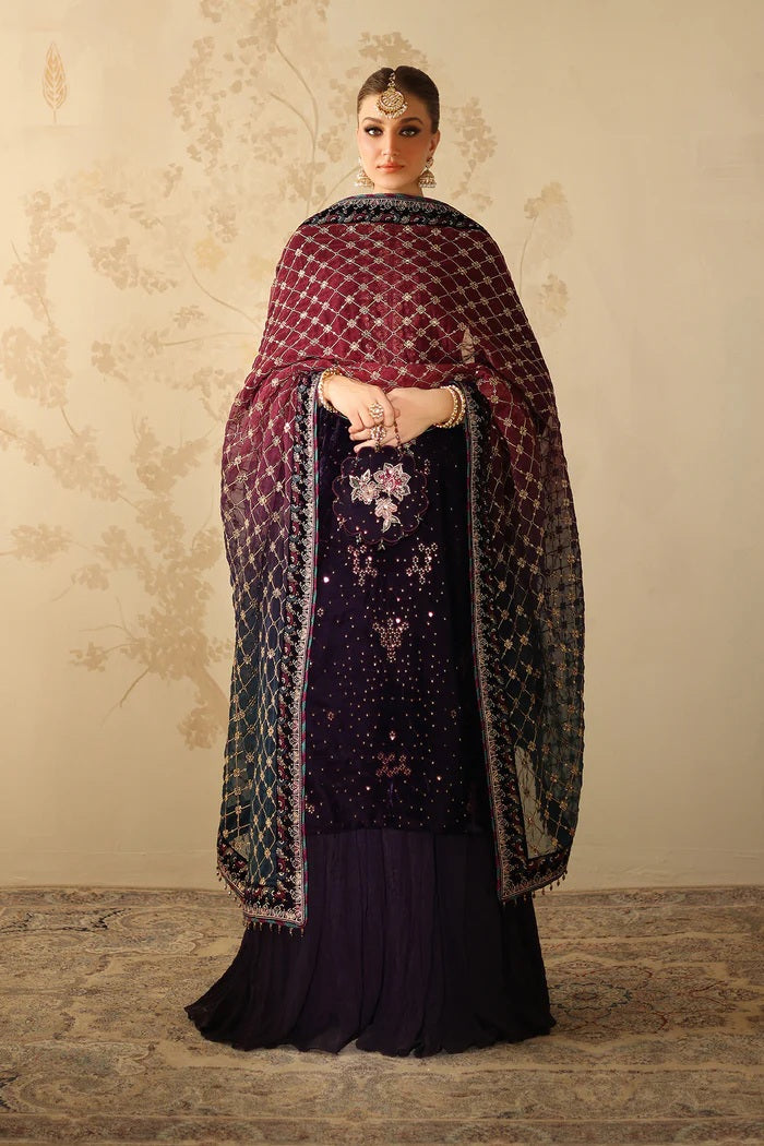 Baroque Velvet Embroidered 3 Piece Unstitched