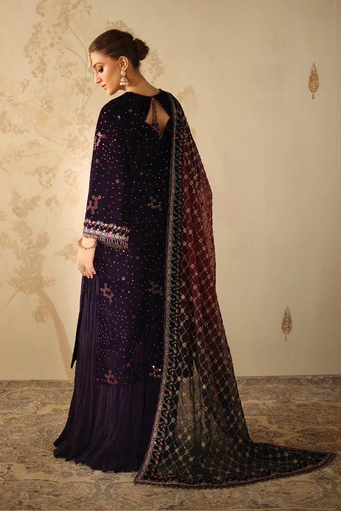 Baroque Velvet Embroidered 3 Piece Unstitched