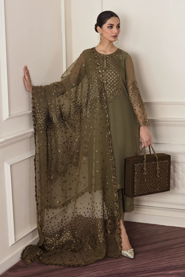 Baroque Chiffon Embroidered 3 Piece Unstitched
