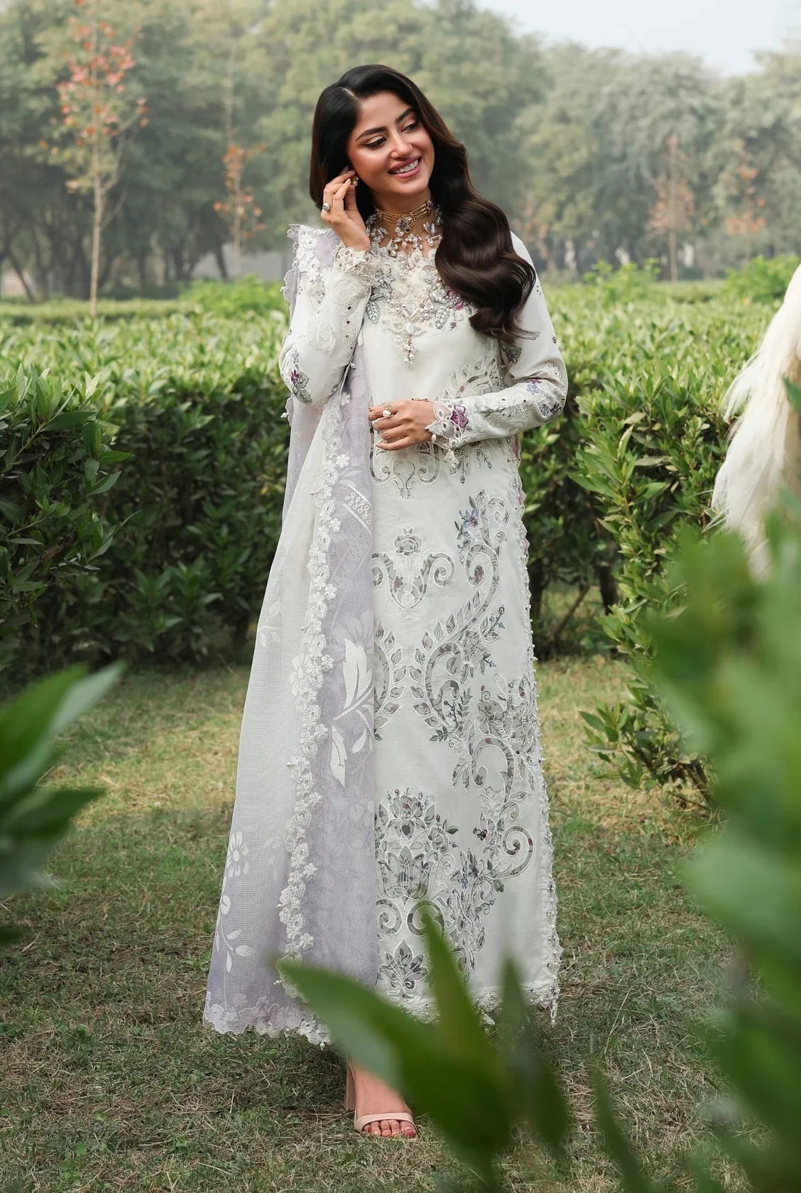 Sardinia - Luxury Lawn Embroidered 3 Piece Unstitched - Cloud Whisper