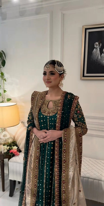 Haris Shakeel Luxury Raw Silk Hand Emblishment Collection Mehru