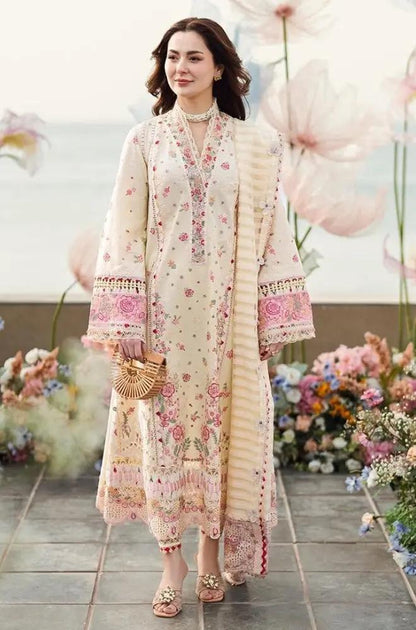 3PC Lawn Embroidered Shirt with Embroidered Monar Dupatta (Unstitched)