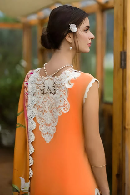 Mushq - 3PC Lawn Embroidered Shirt with Printed Silk Dupatta (Unstitched)