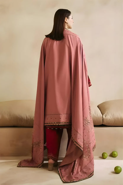 Zara Shah Jahan - 3PC Unstitched Dhanak Embroidered Shirt with Digital printed Dupatta and Trouser