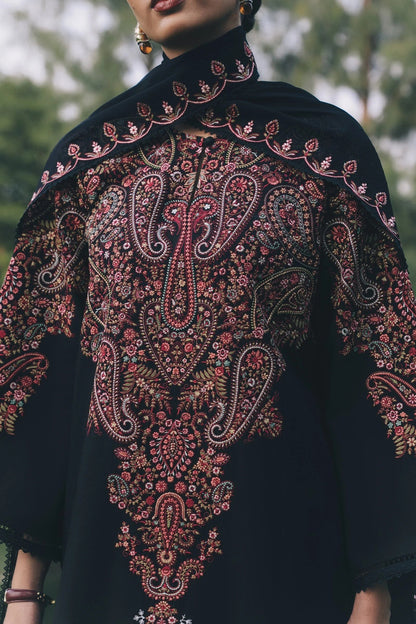 Zara Shahjahan Shab Luxury Cotton Embroidered 3Pc Unstitched Sari