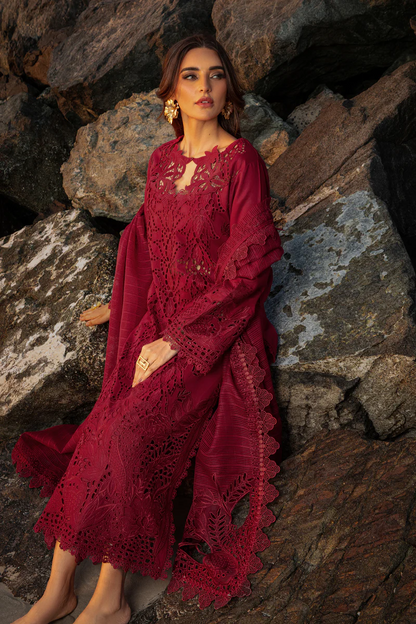 Rang Rasiya Premium Embroidered Lawn Unstitched 3Pc Suit ALAYA