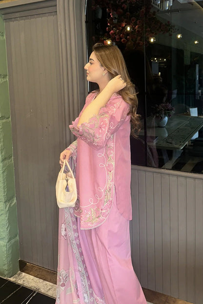 Maryam N Marya - 3PC Unstitched Lawn Embroidered Shirt with Monark Dupatta and Trouser