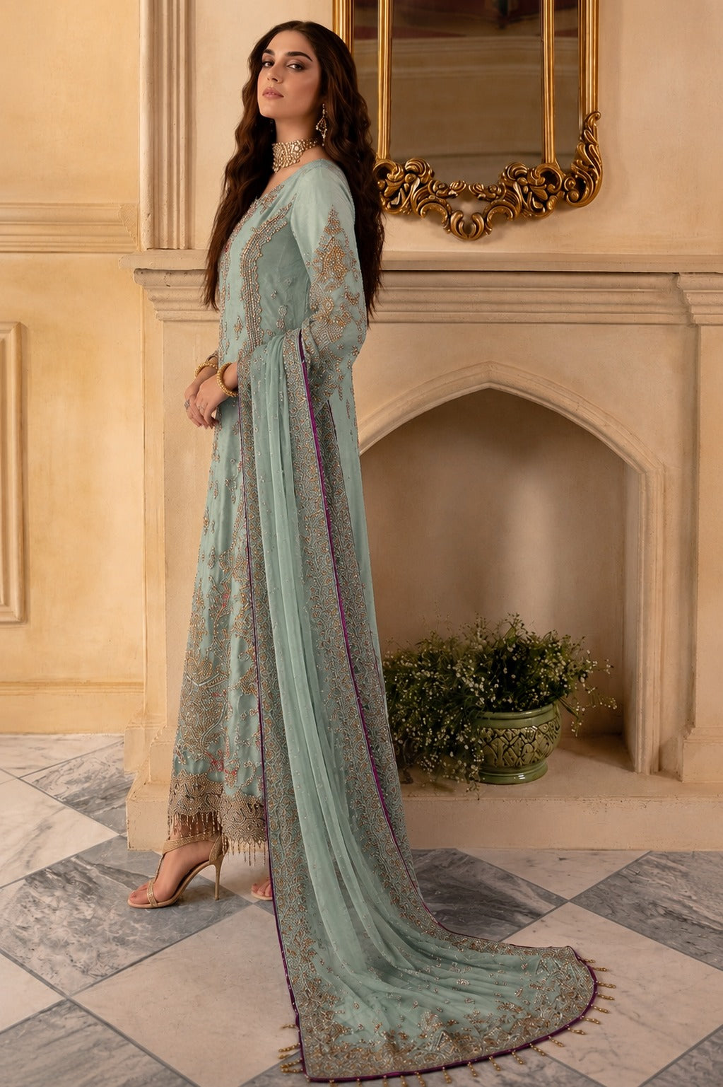 Charizma Embroidered Luxury Chiffon Unstitched 3Pc Suit