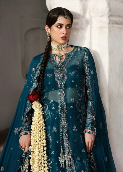 Hussain Rehar Luxury Organza Embroidered Unstitched 3PC Suit - Zebunisa