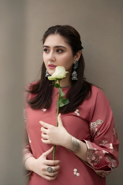 Urge - 2PC Unstitched Lawn Embroidered Shirt with Lawn Trousers