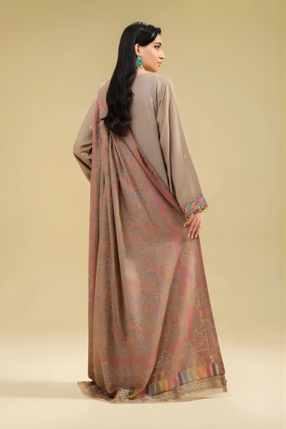 Nishat - 3PC Unstitched Dhanak Embroidered Shirt with Digital Printed Dupatta