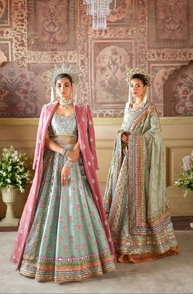 Nomi Ansari Luxury Raw Silk Embroidered Unstitched 3PC Suit - Maryum Nawaz