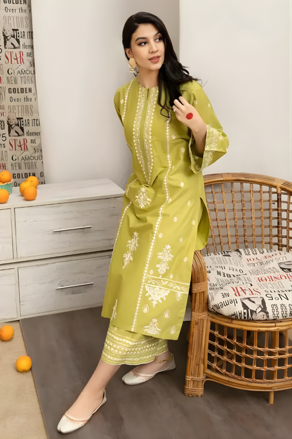 Urge - 3PC Unstitched Dhanak Embroidered Shirt with Digital Printed Dupatta and Embroidered Trouser