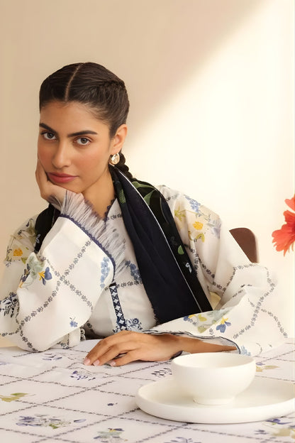 Coco by Zara Shah Jahan - 3PC Banadora Lawn Printed Shirt with Printed Voil Dupatta (Unstitched)