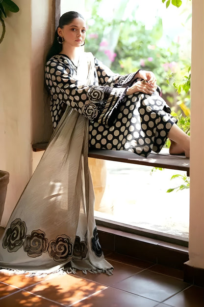 Baroque - 3PC Khaddar Digital Printed Shirt with Khaddar Printed Shawl (Unstitched)