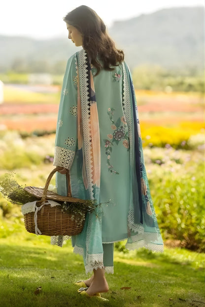Mushq - 3PC Lawn Embroidered Shirt with Printed Silk Dupatta (Unstitched)