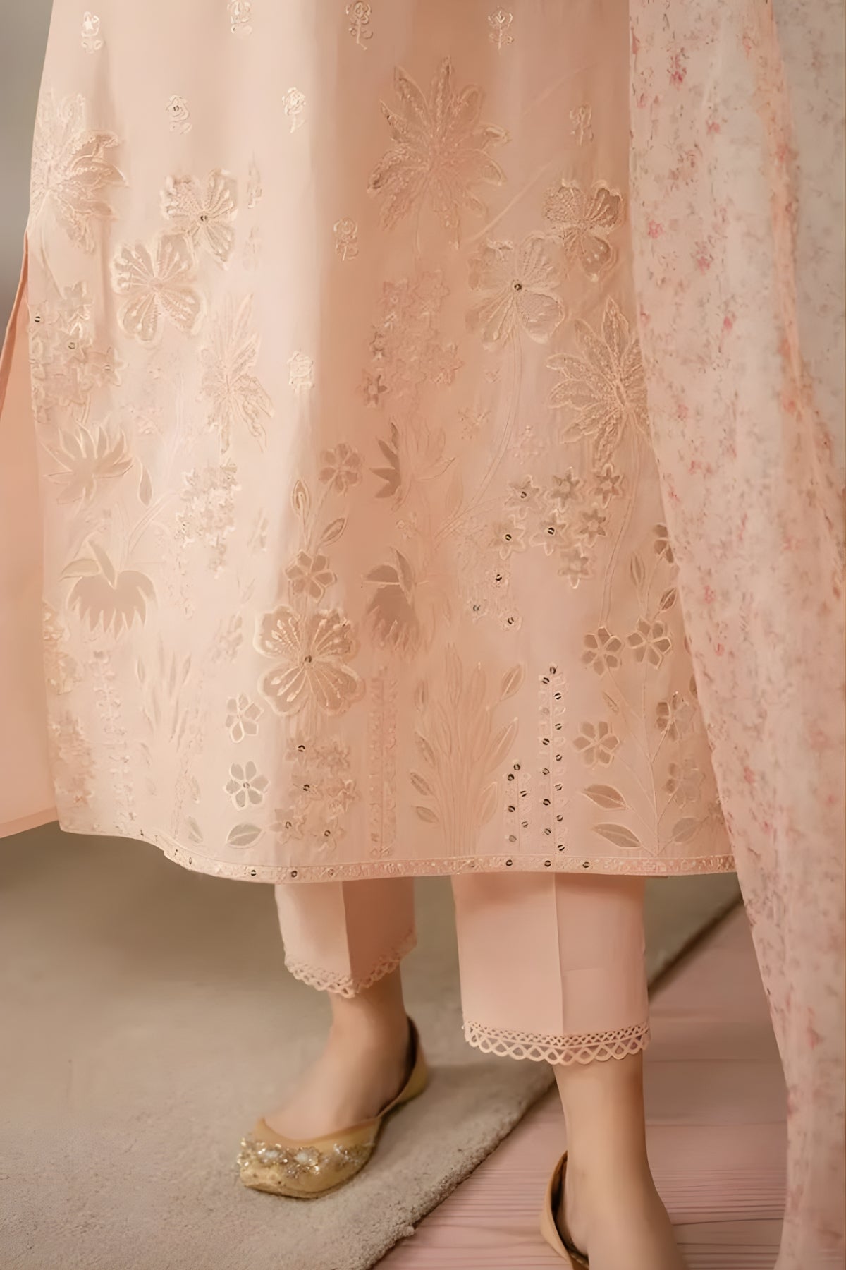 Cross Stitch - 3PC Unstitched Lawn Embroidered Shirt with Printed Cotton Net Dupatta