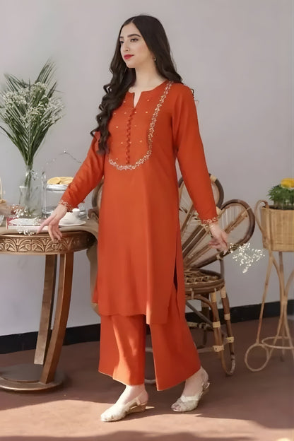 Aisling - 3PC Unstitched Dhanak Embroidered Shirt with Dhanak Dupatta and Trouser