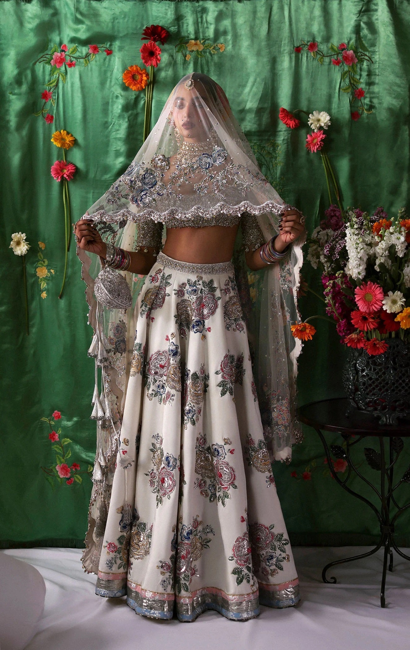 Hussain Rehar Luxury Raw Silk Embroidered 3Pc Unstitched Suit Raks