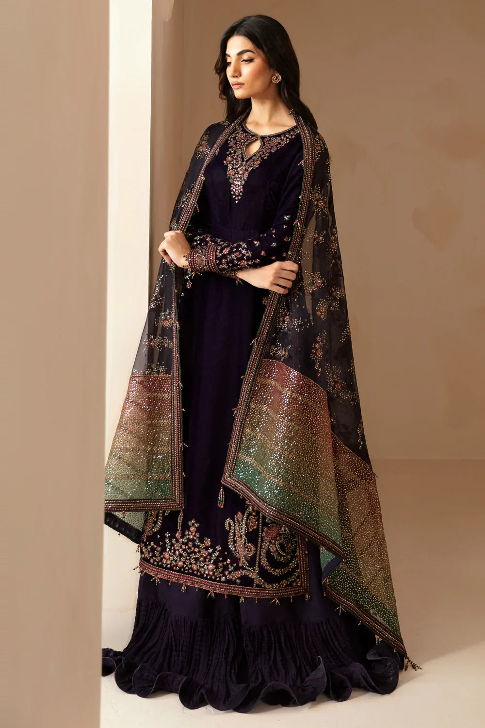 Jazmin Embroidered Velvet Formal Unstitched 3 Pc