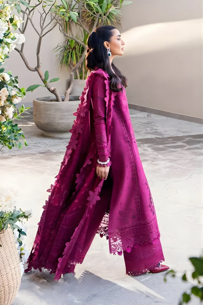 Qalamkar 3PC Lawn Embroidered Shirt with Embroidered Slub Net Dupatta (Unstitched)