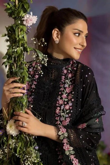 Sobia Nazir - 3PC Lawn Embroidered Shirt with Printed Chiffon Dupatta (Unstitched)