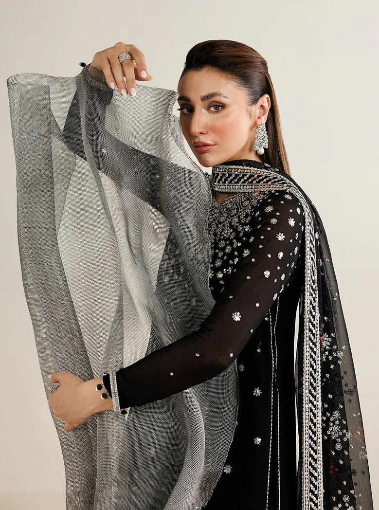 Jazmin Luxury Chiffon Embroidered 3Pc Unstitched Suit