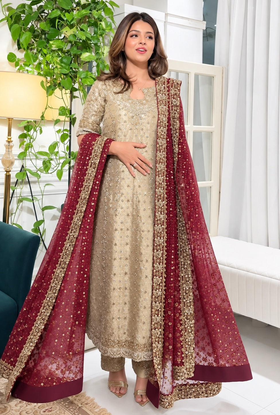 Haris Shakeel - Nawal by Ayla's Atelier Luxury Mysoori Embroidered 3Pc Unstitched Suit