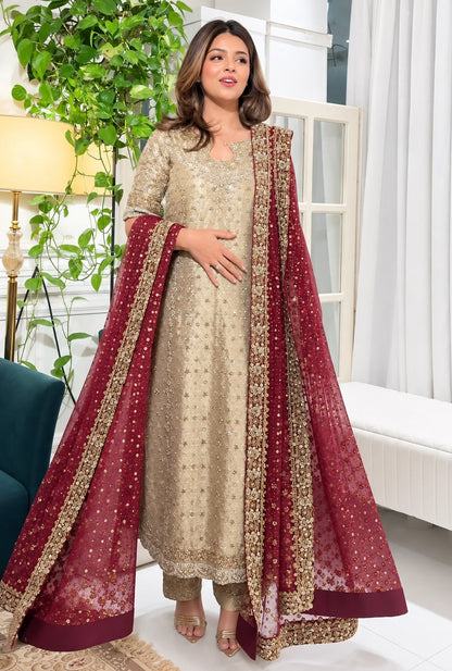 Haris Shakeel - Nawal by Ayla's Atelier Luxury Mysoori Embroidered 3Pc Unstitched Suit